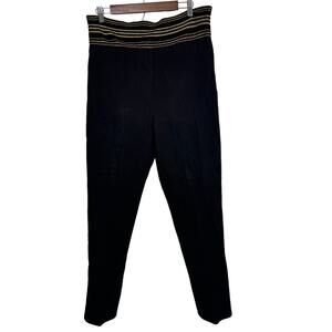 Vintage Blue Y2K High Waist Gold Stripe Black Pants Women's‎ Size 7/8 Boho Chic